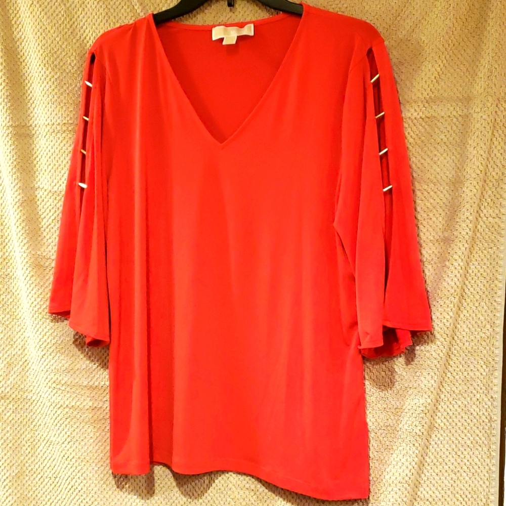 Michael Kors Slit 3/4 Sleeve Top